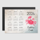 Crabby Crab Design 2026 Calendar Magnetkarte (Vorne/Hinten)