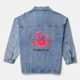 Crabby Crab Design Denim Jacket Jeansjacke