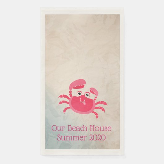 Crabby Crab Design Guest Towel Serviette (Vorderseite)