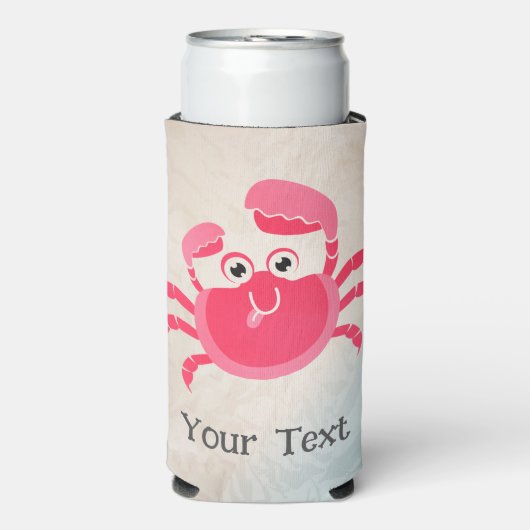 Crabby Crab Design Seltzer Can Cooler Selters Dosenkühler (Seltzer Vorderseite)