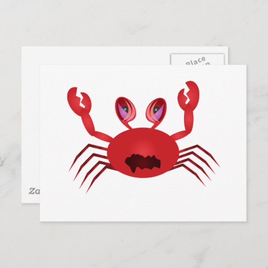 Crabby Crab Postkarte (Vorne/Hinten)
