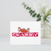 Crabby Crab Tshirts und Geschenke Postkarte (Stehend Vorderseite)