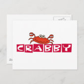 Crabby Crab Tshirts und Geschenke Postkarte (Vorne/Hinten)