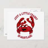 Crabby in Maryland Postkarte (Vorne/Hinten)