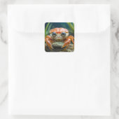 Crabby Kid Quadratischer Aufkleber (Tasche)