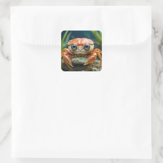 Crabby Kid Quadratischer Aufkleber (Tasche)