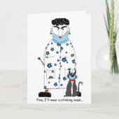 Crabby Old Lady mit COVID Mask Karte (Vorderseite)