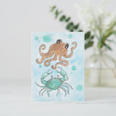 Crabby Postkarte (Stehend Vorderseite)