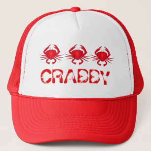 CRABBY Red Maryland Crab Crabs Seafood Beach Hat Truckerkappe