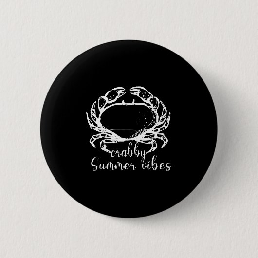 Crabby Summer Vibes,love Crab, Beach Funny Gift Me Button (Vorderseite)