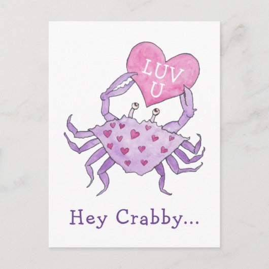 Crabby Valentine Postkarte (Vorderseite)