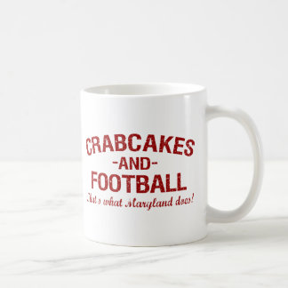 Crabcakes und Fußball Kaffeetasse