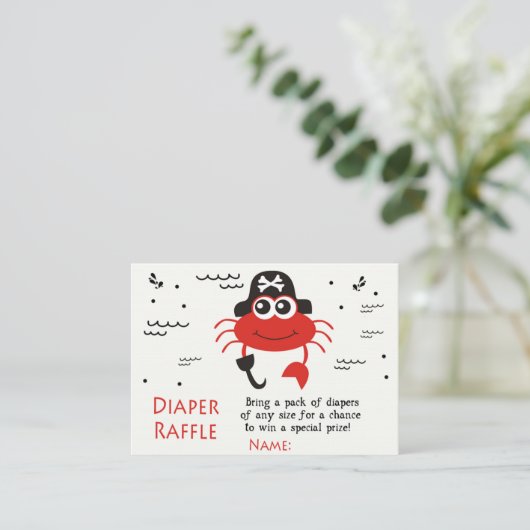 Crabe Pirate Diaper Raffles Tickets (Stehend Vorderseite)