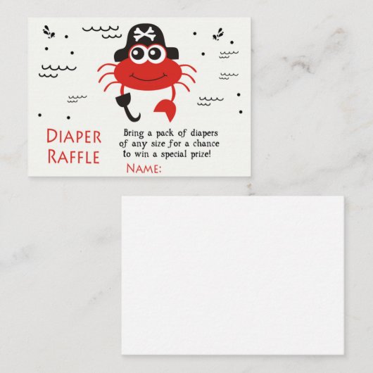 Crabe Pirate Diaper Raffles Tickets (Vorne/Hinten)