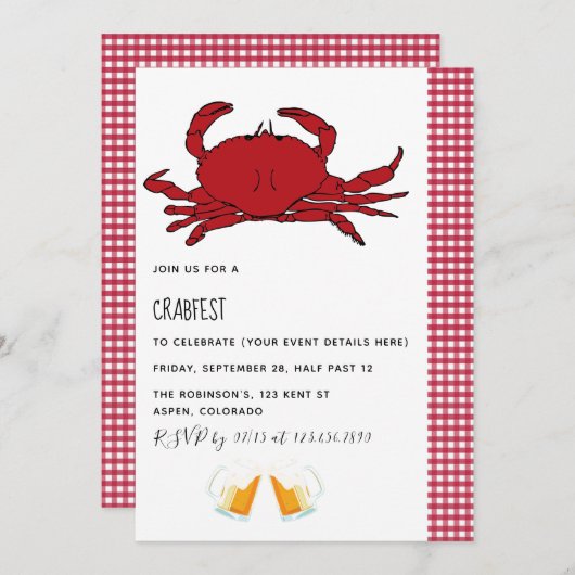 Crabfest-Party - individuelle Einladung (Vorne/Hinten)