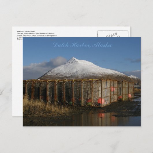 Crabpot Yard im niederländischen Hafen, Alaska Postkarte (Vorne/Hinten)