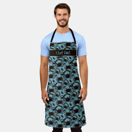 Crabs Blue Pattern Seafood Personalisiert Schürze
