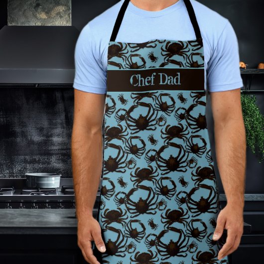 Crabs Blue Pattern Seafood Personalisiert Schürze