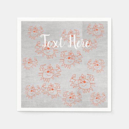 Crabs Custom Paper Napkins Serviette (Vorderseite)