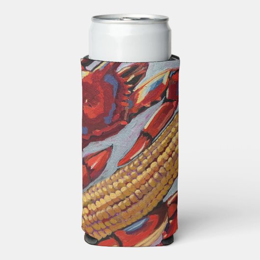 Crabs 'n Corn Coozie Selters Dosenkühler (Seltzer Vorderseite)
