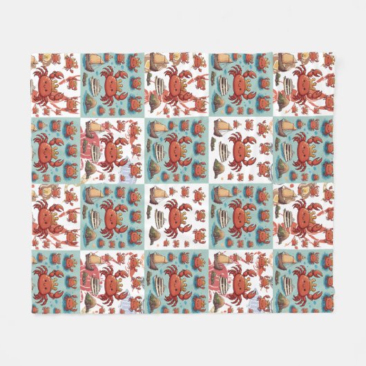 Crabs Pattern Fleecedecke (Vorderseite (Horizontal))
