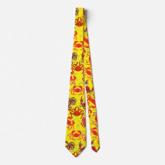 Crabs Patternx4 B Yellow BG Krawatte (Vorderseite)