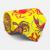 Crabs Patternx4 B Yellow BG Krawatte (Gerollt)