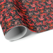 Crabs Patternx4 Black BG Geschenkpapier (Rolleneckpunkt)