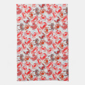 Crabs Patternx4 Black BG Geschirrtuch (Vertikal)
