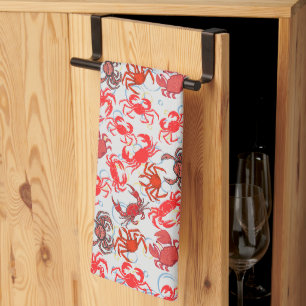 Crabs Patternx4 Black BG Geschirrtuch