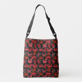 Crabs Patternx4 Black BG Tragetaschen Mit Langen Trägern (Rückseite)
