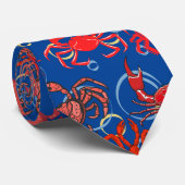 Crabs Patternx4 Blue BG Krawatte (Gerollt)