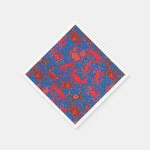 Crabs Patternx4 Blue BG Serviette (Ecke)