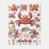 Crabs Print Fleecedecke (Vorderseite)