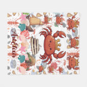 Crabs Print Fleecedecke (Vorderseite (Horizontal))