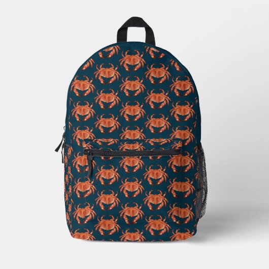 Crabs Seaside Pattern Bedruckter Rucksack (Vorderseite)