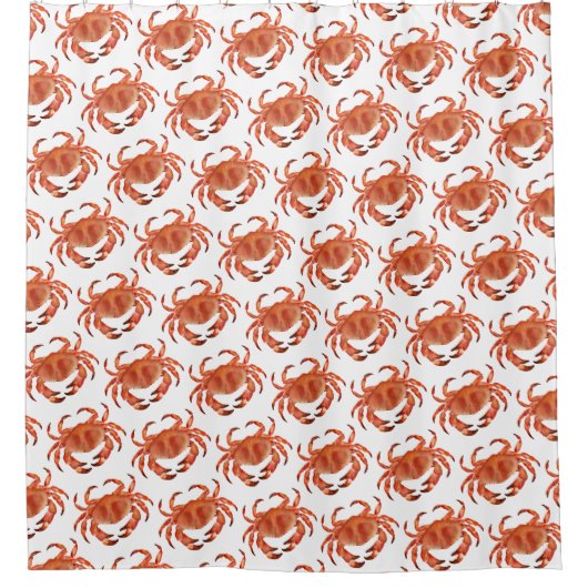 Crabs Seaside Pattern Duschvorhang (Vorderseite)