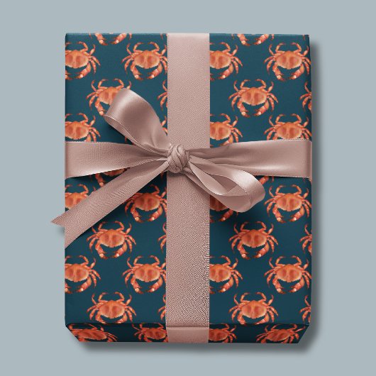 Crabs Seaside Pattern Geschenkpapier