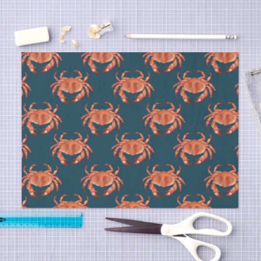 Crabs Seaside Pattern Seidenpapier (Handwerk)