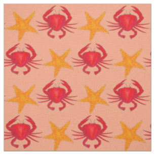 Crabs Starfish Marine Ocean Life Beach Urlaub Stoff