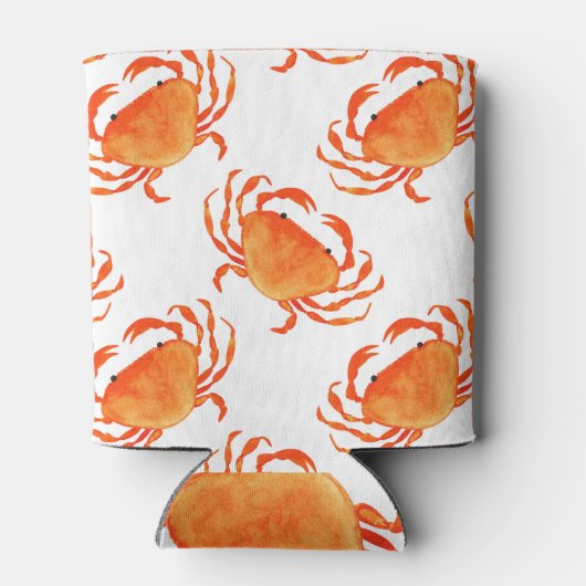 Crabs Wasserfarbe: Weißes Hintergrundmuster Dosenkühler (Rückseite)