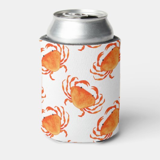 Crabs Wasserfarbe: Weißes Hintergrundmuster Dosenkühler (Kanne Rückseite)