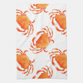 Crabs Wasserfarbe: Weißes Hintergrundmuster Geschirrtuch (Vertikal)