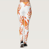 Crabs Wasserfarbe: Weißes Hintergrundmuster Leggings (Rückseite)