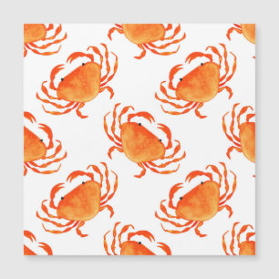 Crabs Wasserfarbe: Weißes Hintergrundmuster Magnetkarte