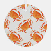 Crabs Wasserfarbe: Weißes Hintergrundmuster Ornament Aus Glas (Rückseite)