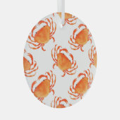 Crabs Wasserfarbe: Weißes Hintergrundmuster Ornament Aus Glas (Vorderseite Rechts)