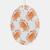Crabs Wasserfarbe: Weißes Hintergrundmuster Ornament Aus Glas (Vorderseite links)