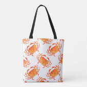 Crabs Wasserfarbe: Weißes Hintergrundmuster Tasche (Rückseite)