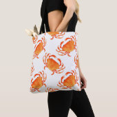 Crabs Wasserfarbe: Weißes Hintergrundmuster Tasche (Von Nahem)